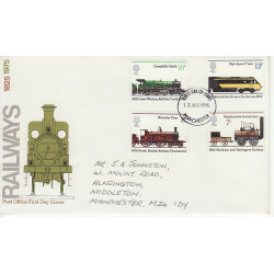 1975-08-13 Railways Stamps Manchester FDC (01006)