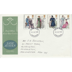 1975-10-22 Jane Austen Stamps Manchester FDC (01010)