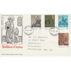1976-09-29 Caxton Printing Stamps Manchester FDC (01014)