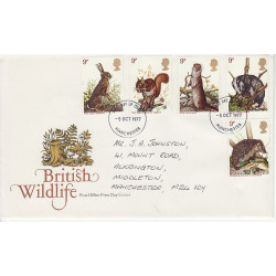 1977-10-05 British Wildlife Stamps Manchester FDC (01016)