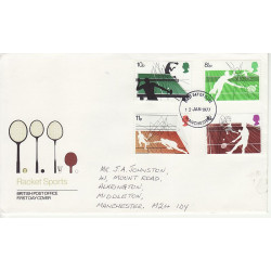 1977-01-12 Racket Sports Stamps Manchester FDC (01018)