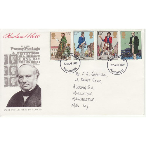 1979-08-22 Rowland Hill Stamps Manchester FDC (01022) 1979-08-22 Rowland Hill Stamps Manchester FDC (01022)