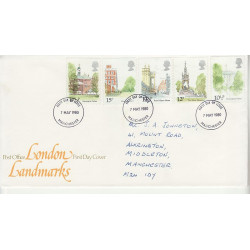 1980-05-07 London Landmarks Stamps Manchester FDC (01030)