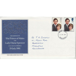 1981-07-22 Royal Wedding Stamps Manchester FDC (01039)