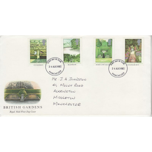 1983-08-24 British Gardens Manchester FDC (01053)
