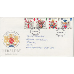 1984-01-17 Heraldry Stamps Manchester FDC (01055)