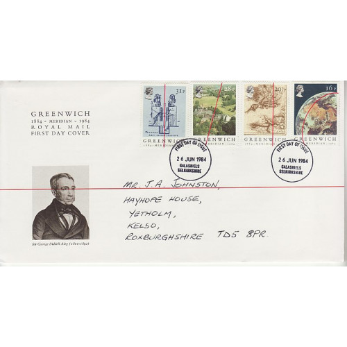 1984-06-26 Greenwich Meridian Galashiels FDC (01059) 1984-06-26 Greenwich Meridian Galashiels FDC (01059)
