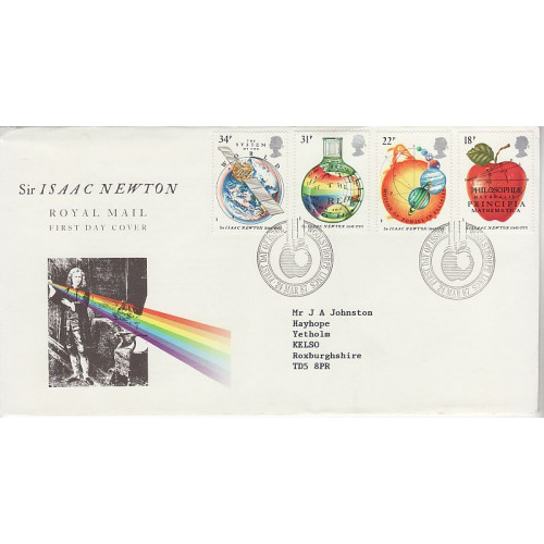 1987-03-24 Sir Isaac Newton Woolsthorpe FDC (01077)