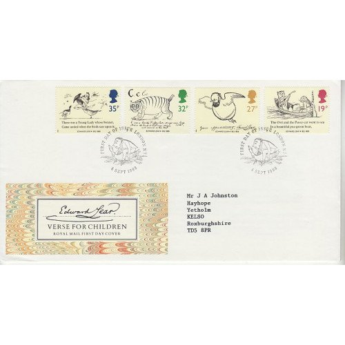 1988-09-06 Edward Lear London N7 FDC (01090)