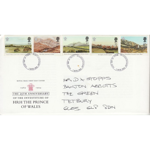 1994-03-01 Investiture 25th Anniv Glos FDC (01113) 1994-03-01 Investiture 25th Anniv Glos FDC (01113)