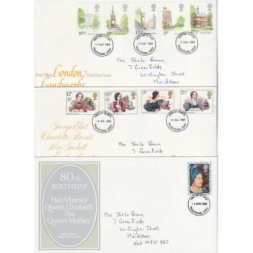 1980 x 6 FDC From 1980 Maidstone FDI (01133) 1980 x 6 FDC From 1980 Maidstone FDI (01133)