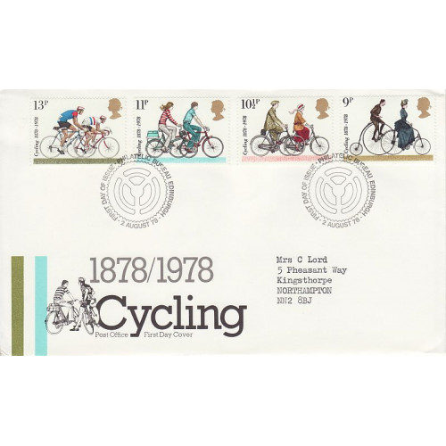 1978-08-02 Cycling Stamps Bureau FDC (01180)