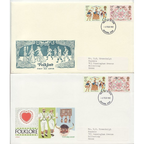 1981-02-06 Folklore x 5 Covers Designs FDC (01235) 1981-02-06 Folklore x 5 Covers Designs FDC (01235)