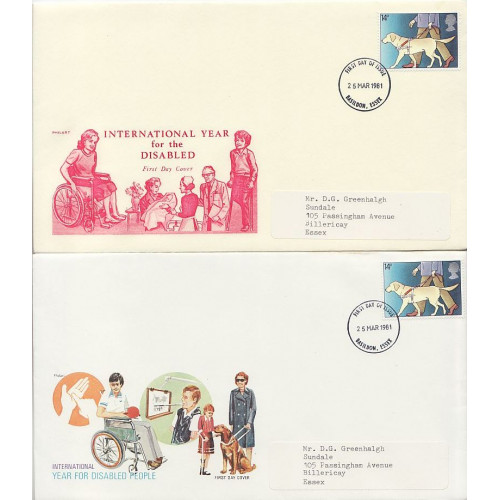 1981-02-06 Year of Disabled x 5 Cover Designs FDC (01236) 1981-02-06 Year of Disabled x 5 Cover Designs FDC (01236)