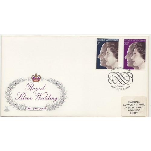 1972-11-20 Silver Wedding Stamps Windsor FDC (01249)