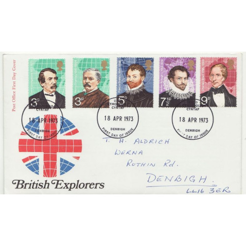 1973-04-18 British Exploders Stamps Denbigh FDC (01254)