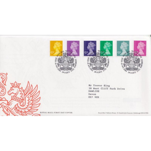 2015-03-24 Definitive High Values Stamps T/House FDC (91697)