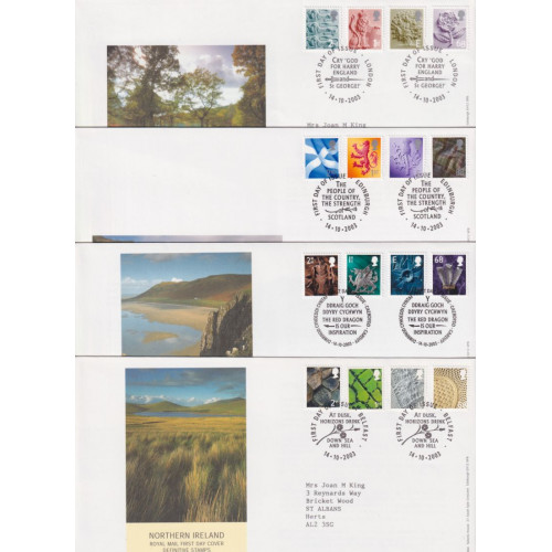 2003-10-14 Regional Definitive Stamps x 4 FDC (91717) 2003-10-14 Regional Definitive Stamps x 4 FDC (91717)
