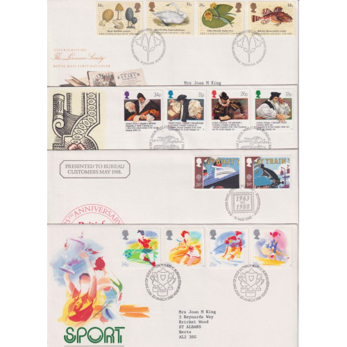 1988 First Day Covers x 10 Bureau FDC (91731)