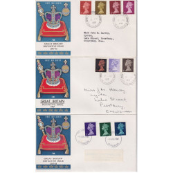 1967-68 Definitive Stamps x 3 Philart FDC (91780)