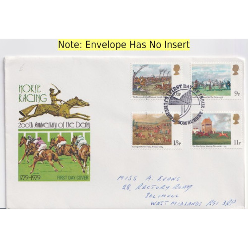 1979-06-06 Horseracing Stamps Epsom FDC (91814) 1979-06-06 Horseracing Stamps Epsom FDC (91814)