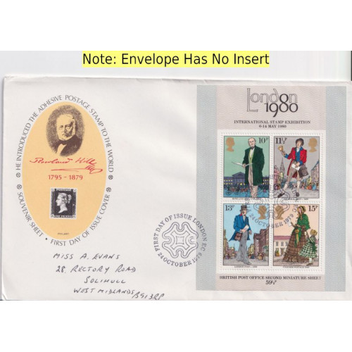 1979-10-24 Rowland Hill M/Sheet London EC FDC (91819)
