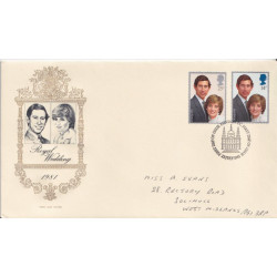 1981-07-22 Royal Wedding Stamps London EC FDC (91830)