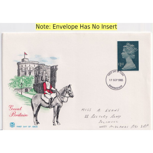 1985-09-17 £1.41 Definitive Stamp Birmingham FDC (91839)
