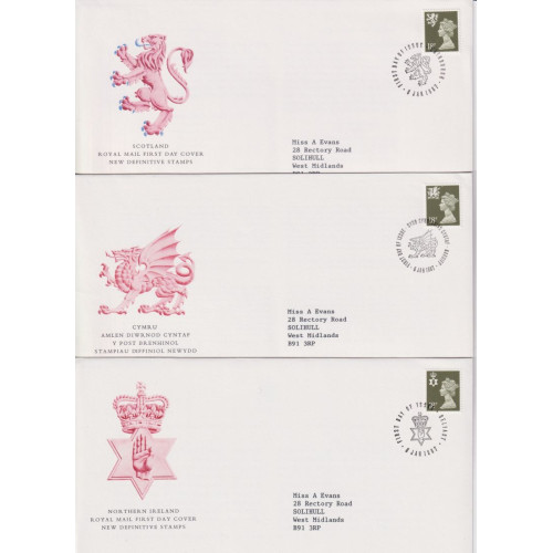 1987-01-06 Regional Definitive x3 SHS FDC (91852)
