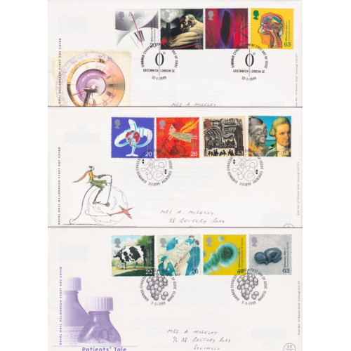 1999 x 12 First Day Covers with Special Pmks (91890)