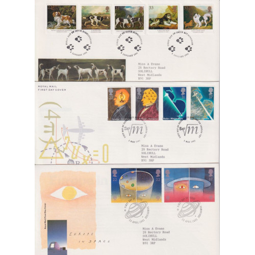 1991 x 8 First Day Covers with Special Pmks (91898) 1991 x 8 First Day Covers with Special Pmks (91898)