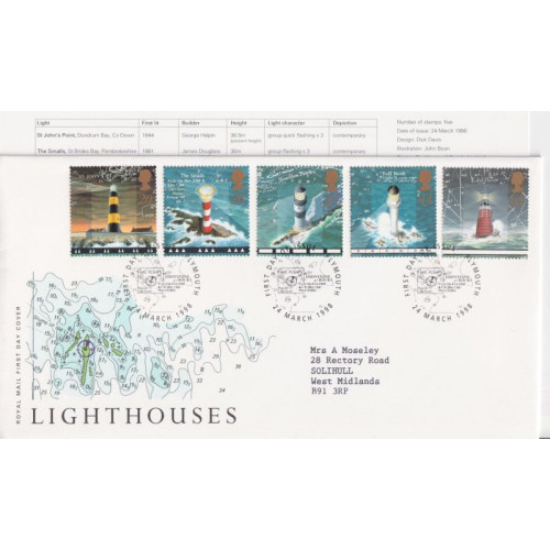 1998-03-24 Lighthouses Stamps Plymouth FDC (91920) 1998-03-24 Lighthouses Stamps Plymouth FDC (91920)