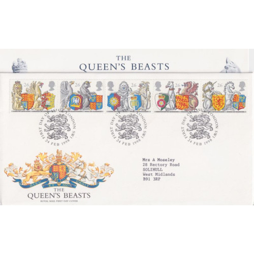 1998-02-24 The Queen's Beasts Stamps London SW1 FDC (91921)