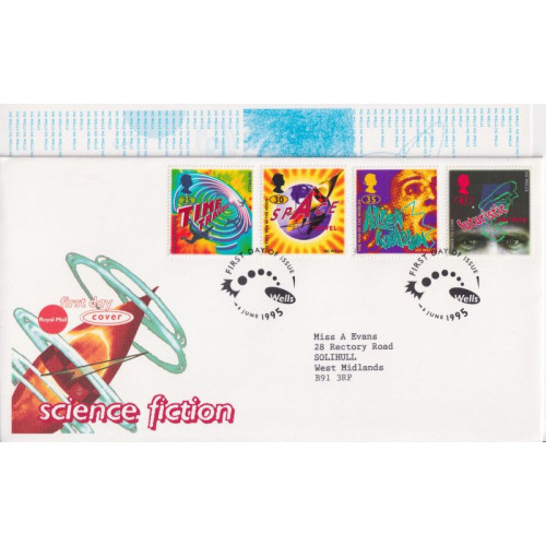 1995-06-06 Science Fiction Stamps Wells FDC (91940)
