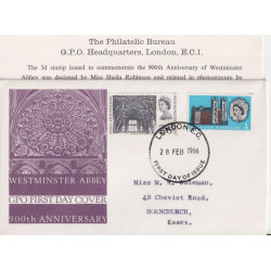 1966-02-28 Westminster Abbey Stamps London EC FDC (91960)