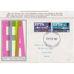 1967-02-20 EFTA Stamps PHOS Romford FDC (91975)