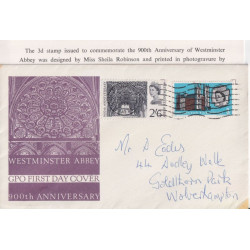1966-02-28 Westminster Abbey Stamps Staffs FDC (92005)