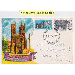 1966-02-28 Westminster Abbey Stamps Romford FDC (92006)