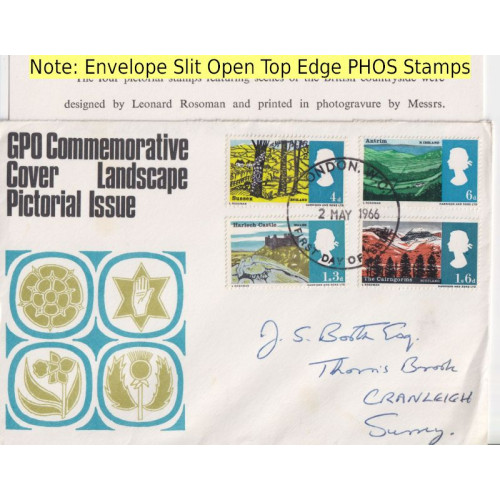 1966-05-02 Landscape PHOS Stamps London WC FDC (92011)