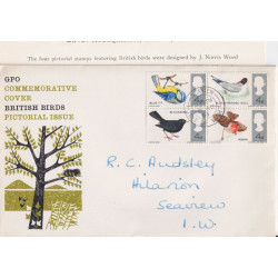 1966-08-08 British Birds Stamps Seaview cds FDC (92013)
