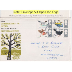 1966-08-08 British Birds Stamps Wolverhampton FDC (92014)