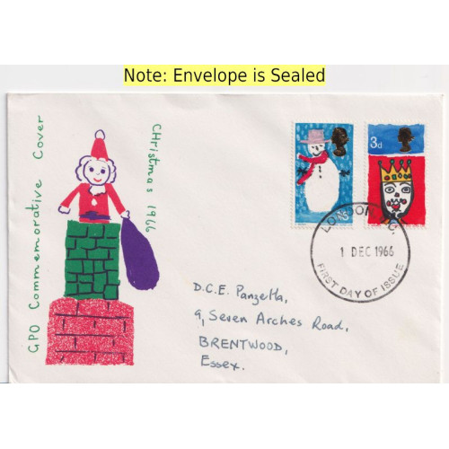 1966-12-01 Christmas Stamps London FDC (92024)