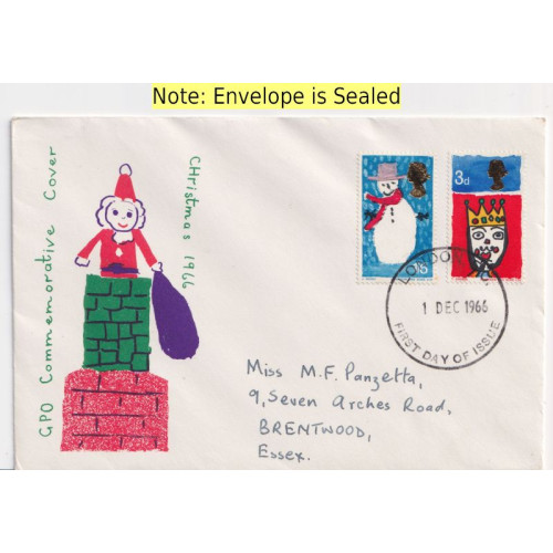 1966-12-01 Christmas Stamps London FDC (92025)