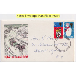 1966-12-01 Christmas Stamps Romford FDC (92030)