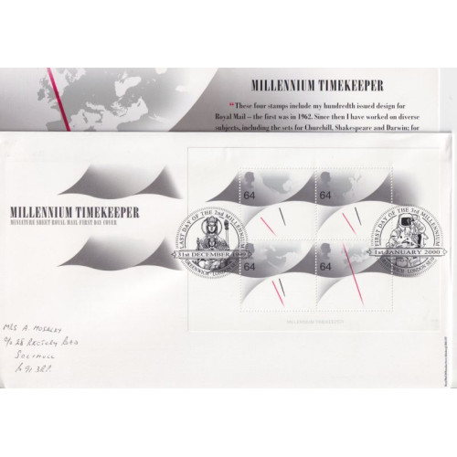 1999-12-31 Millennium Timekeeper Stamps Greenwich Souv (92037)