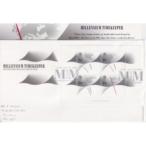 1999-12-31 Millennium Timekeeper Stamps Greenwich Souv (92039)