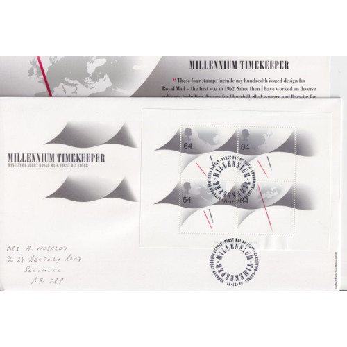1999-12-14 Millennium Timekeeper Stamps Greenwich FDC (92040) 1999-12-14 Millennium Timekeeper Stamps Greenwich FDC (92040)