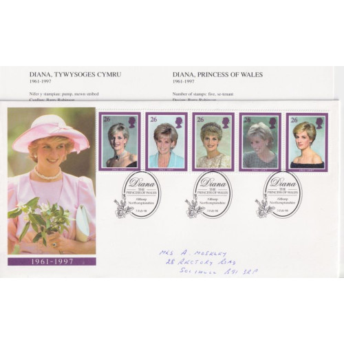 1998-02-03 Princess Diana Stamps Althorp FDC (92048)
