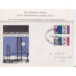 1964-09-04 Forth Road Bridge Stamps London FDC (92054)