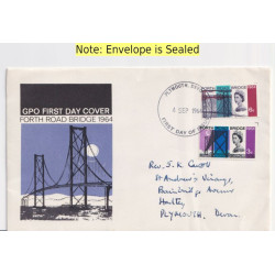 1964-09-04 Forth Road Bridge Stamps Plymouth FDC (92056)
